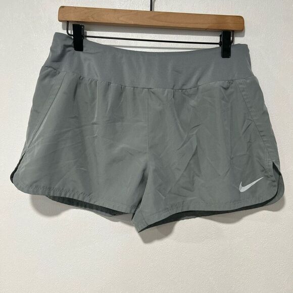 NIKE Eclipse High Waist Running Shorts size Large Grey shorts - Picture 2 of 7